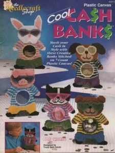 OOP!!! PLASTIC CANVAS COOL CASH BANKS SUPER CUTE PROJECTS!!! - Picture 1 of 1