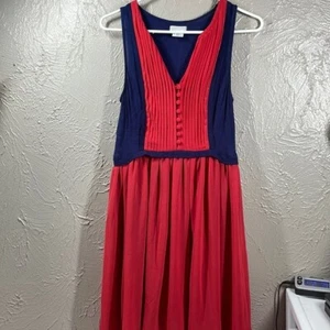 Anthropologie Cooperative sleeveless dress blue red size medium - Picture 1 of 6