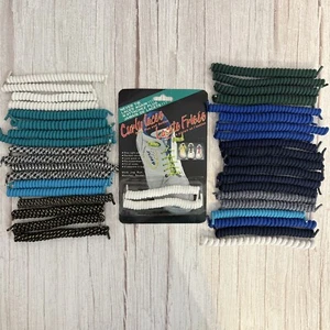 18 Pairs Curly No Tie Elastic Stretchy Twisty Shoe Laces Kids & Adults 80's 90's - Picture 1 of 13