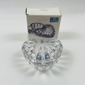 Celebrations By Mikasa-Lead Glass Heart Shaped Trinket Candy Dish/Bowl w/Lid - Picture 1 of 7