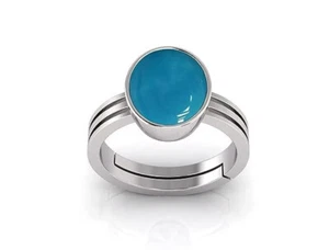 8.50 Carat Turquoise Firoza Sky Blue Gemstone Panchdhatu Adjustable Silver Ring - Picture 1 of 5
