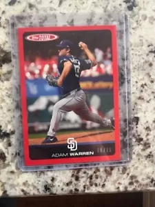 2019 Topps Total Wave 2 Red Parallel Card 06/10 Padres Adam Warren #186A - Bild 1 von 1