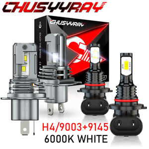 For Toyota Tacoma 2006-2010 - 4X Combo 6000K LED Headlight + Fog Light Bulbs Kit