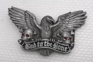 1991 Bad To The Bone Skulls Eagle Belt Buckle - Picture 1 of 3