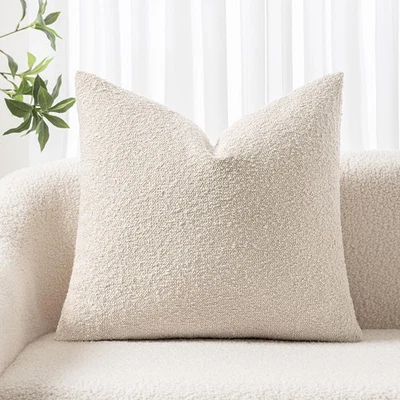 Funda Almohada 24x24 Blanco Felpa Moderna Sofá Cama Salón Decoración Foto 1 de 4