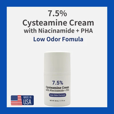 Crema de cisteamina 7,5% con niacinamida + PHA - Fórmula de bajo olor 1,7 fl. Foto 1 de 2