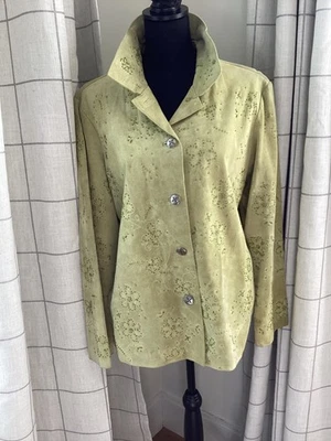 Chaqueta de cuero Chicos verde con cuentas, abotonada, forrada Chico talla 2 para mujer  Foto 1 de 4