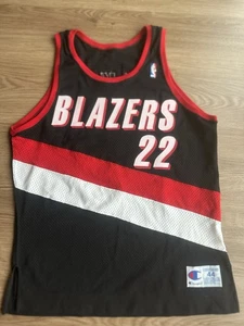 Camiseta deportiva de campeón vintage firmada por Clyde Drexler Portland Trail Blazers talla 44 - Imagen 1 de 7