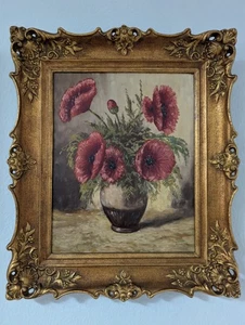 Ölgemälde Stillleben von Adomeit auf Leinwand Signiert Ölbild Vintage - Picture 1 of 24