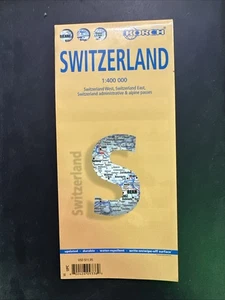 LAMINATED SWITZERLAND MAP BY BORCH (ENGLISH, SPANISH, **BRAND NEW** - Picture 1 of 1