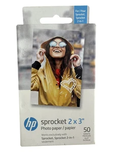 50 pack HP Sprocket NEW 2"x3" Sticky Backed Zink Photo Paper HP Sprocket Printer - Picture 1 of 4