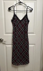 Michael Michael Kors Burgundy Plaid Slip Dress Size 10 - Picture 1 of 16