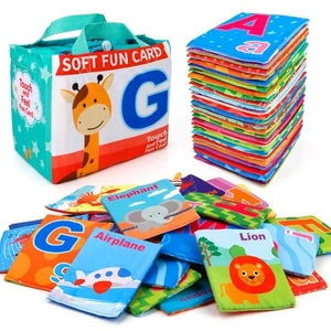 26 PCS Baby Soft Alphabet Cards, ABC Learning Flash Cards with Storage Bag, W... - Picture 1 of 7