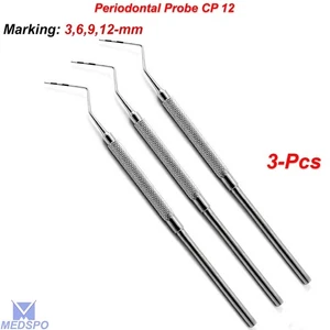 Sonda dental de acero periodontal Cp12 sonda codificada por colores cribado perio instrumento - Imagen 1 de 5