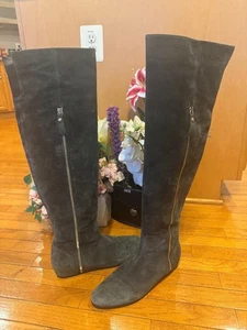 STUART WEITZMAN GRAY SUDED OTK KNEE HIGH BOOT 11M (1400 - Picture 1 of 9