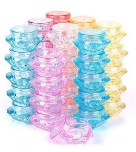 40x 3 g gram Empty Plastic Cosmetic Container Pot Jar Screw Lid Mix Colour Bulk - Picture 1 of 3