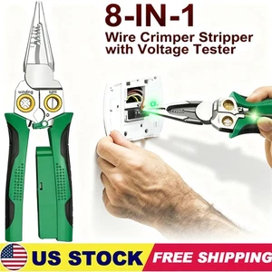 8-In-1 Wire Stripper, Wire Stripping Tool with Voltage Tester, Cable Cutters USA - Picture 1 of 20