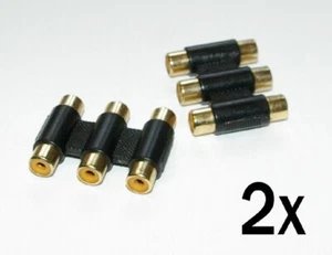 2x casquillos RCA casquillos RCA adaptador de 3 pines chapado en oro - Imagen 1 de 1