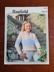 Hayfield Hawaii Knitting Pattern No 1458 Girls Sweater 22-30" Vintage - Picture 1 of 3