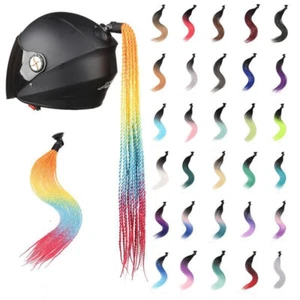 Helmet Dreadlocks Locs Braid Ponytail Hair Pigtail Wig Decor with Suction Cup - Picture 1 of 47