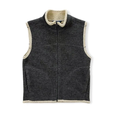 Chaleco Woolrich Para Mujer Imitación Gamuza Forrado Sherpa Cremallera Completa con Bolsillos Frontales Gris M Foto 1 de 4