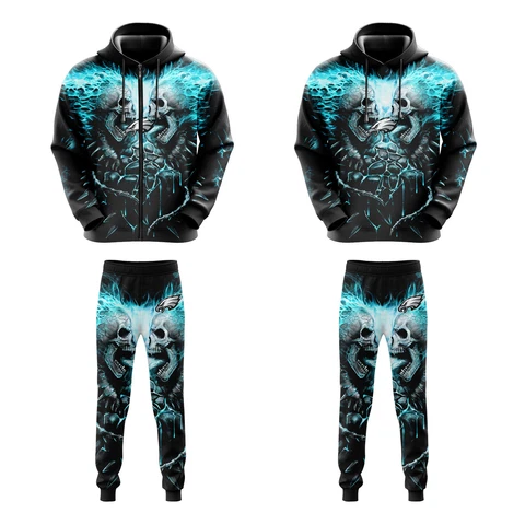 Philadelphia Eagles Jogging Tracksuit Sports Hoodie Sweatpants Hooded Sweatsuit Cover