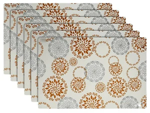 PVC Placemats Dining table Easy to Clean Wipeable Set of 6 US - Picture 1 of 4
