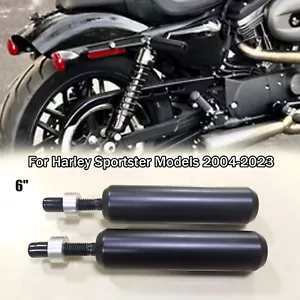 6 Inch Black Shock Sliders Rear Crash Bar For Harley Sportster XL883/1200 XL883C - Picture 1 of 12