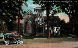 Coche turístico postal Residencia del vicepresidente James Sherman NY 1910 - Imagen 1 de 2