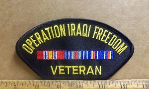 Operation Iraqi Freedom Veteran with Ribbons Embroidered Patch - Picture 1 of 3