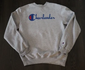 Champion Cheerleader Spell Out Youth Large Crewneck Sweatshirt Gray - Picture 1 of 7