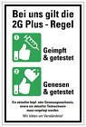 Aufkleber Warn Hinweis "2G Plus-Regel" Eintritt Hygiene Schild Folie | 20x30cm