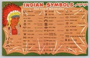 Postal vintage de símbolos indios y sus significados - Imagen 1 de 2