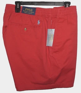 Polo Ralph Lauren Mens Shorts XXL Classic Fit Stretch 36W Red Elastic Waist NWT - Picture 1 of 6