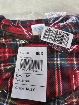 Vestido a Cuadros The Children’s Place Niñas Informal Vacaciones Navidad Talla 5/6 NUEVO CON ETIQUETAS NUEVO Foto 1 de 3