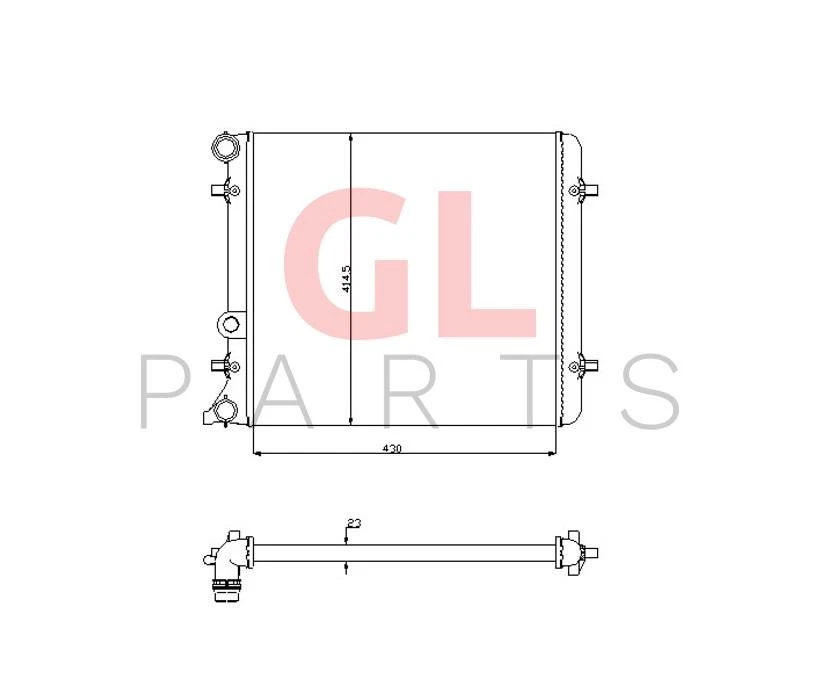 PARA VW BORA 1998-2005 Radiador Motor Refrigeración 1J0121253AM Nuevo - Imagen 1 de 1