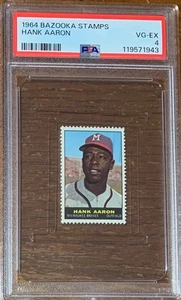 1964 Bazooka Stamps Baseball Hank Aaron Milwaukee Braves PSA 4 Very Low Pop - Bild 1 von 2