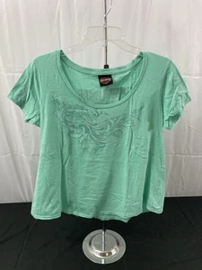 Harley Davidson Women’s Teal T Shirt Size XL - Picture 1 of 6