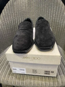 Scarpe slip on uomo Jimmy Choo nere scamosciate taglia UK 9 EU 43 indossate una volta imballate - Foto 1 di 9