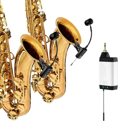 ACEMIC Dual UHF Saxophone Wireless Sax Microphone Instrument UHF Condenser - Image 1 of 4
