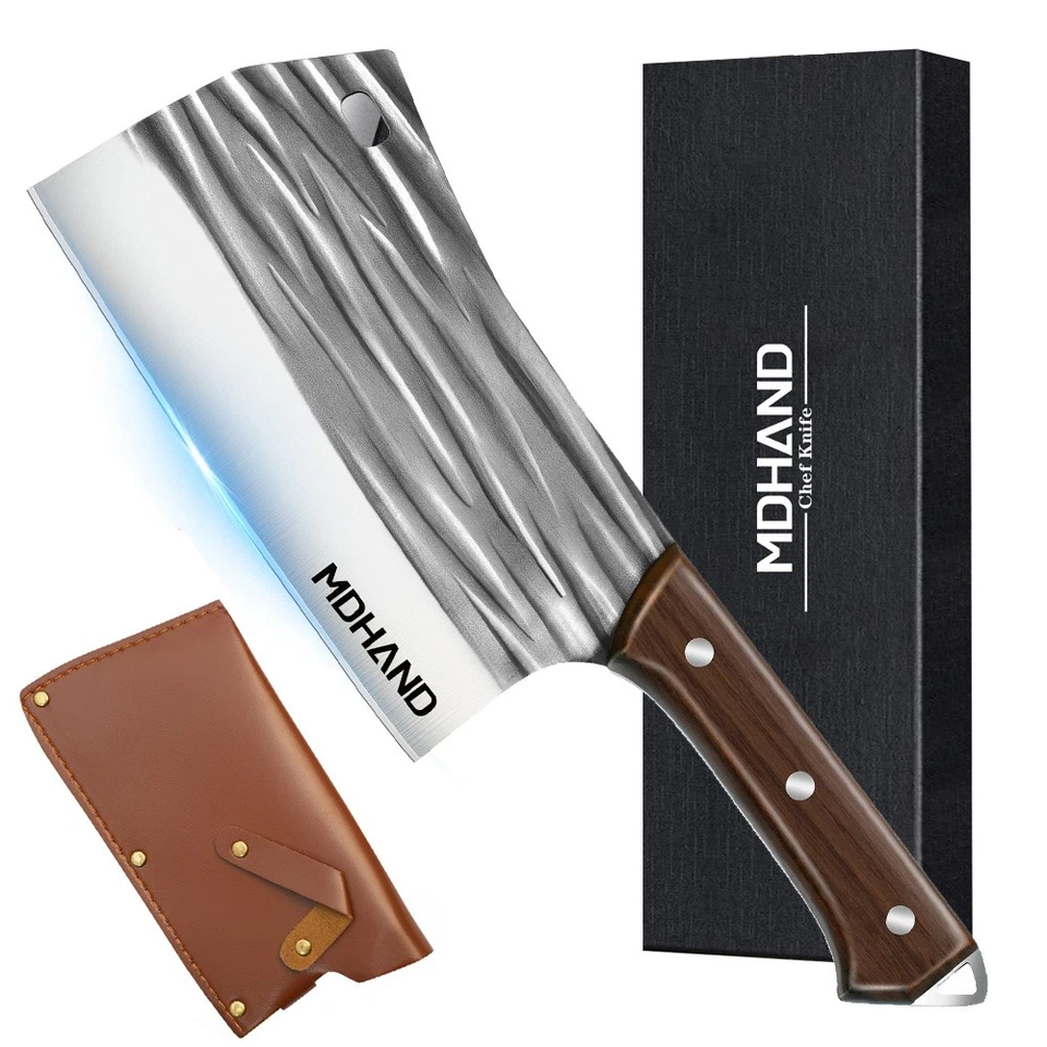 Faca de açougueiro forjada à mão resistente cutelo de carne faca de corte óssea faca de chef - Imagem 1 de 4