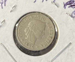1914 Switzerland 5 Rappen Copper-Nickel Coin Free Shipping - Picture 1 of 2