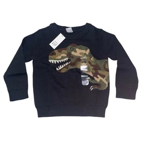 Gap babyGap Jungen Größe 18-24 Monate Dinosaurier T-Rex Pullover Pulli schwarz Tarnmuster - Bild 1 von 5