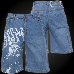 GORILLA UNIT Big Logo Shorts Blau Herren Gorilla Unit - Picture 1 of 4