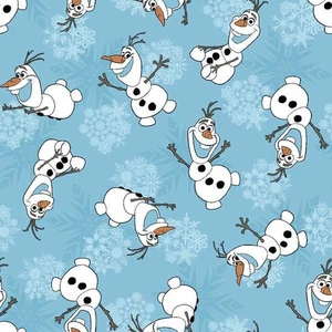 34"L x 45"W Disney Frozen Sisters Forever Olaf Snowman Cotton Fabric - Picture 1 of 1