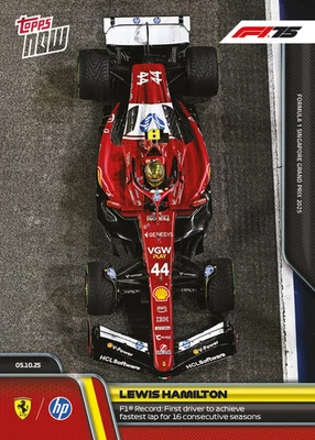 Tarjeta Lewis Hamilton 2025 Topps AHORA 69 - Récord histórico de vuelta más rápida - Como nueva Foto 1 de 2