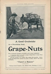 Pubblicità rivista - 1910 - Grape Nuts Cereal - Postum Cereal Co., Battle Creek, MI - Foto 1 di 1