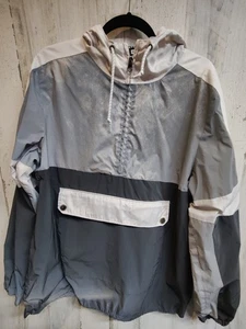 Empyre Distressed 1/2 Zip Hooded Windbreaker Herren M Oversized Lined Pouch Skate - Bild 1 von 13