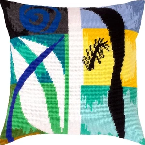 DIY Needlepoint/Tapestry Pillow Kit "Beasts of the Sea" 16x16 in / 40x40 cm - Picture 1 of 3