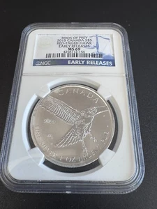 2015 Canada S$5 NGC MS69 Red Tailed Hawk Birds of Prey Early Release - Picture 1 of 2